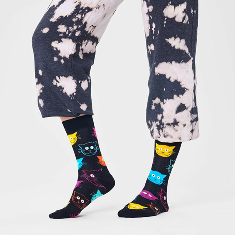 HappySocksハッピーソックスCat（キャット）クルー丈ソックス靴下ユニセックスメンズ＆レディースプレゼント無料ラッピングギフト10201111