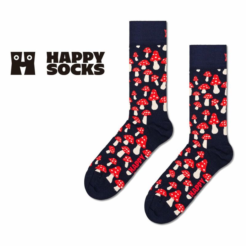 HappySocksハッピーソックスMushroom（マッシュルーム）クルー丈ソックス靴下ユニセックスメンズ＆レディースプレゼント無料ラッピングギフト10231068