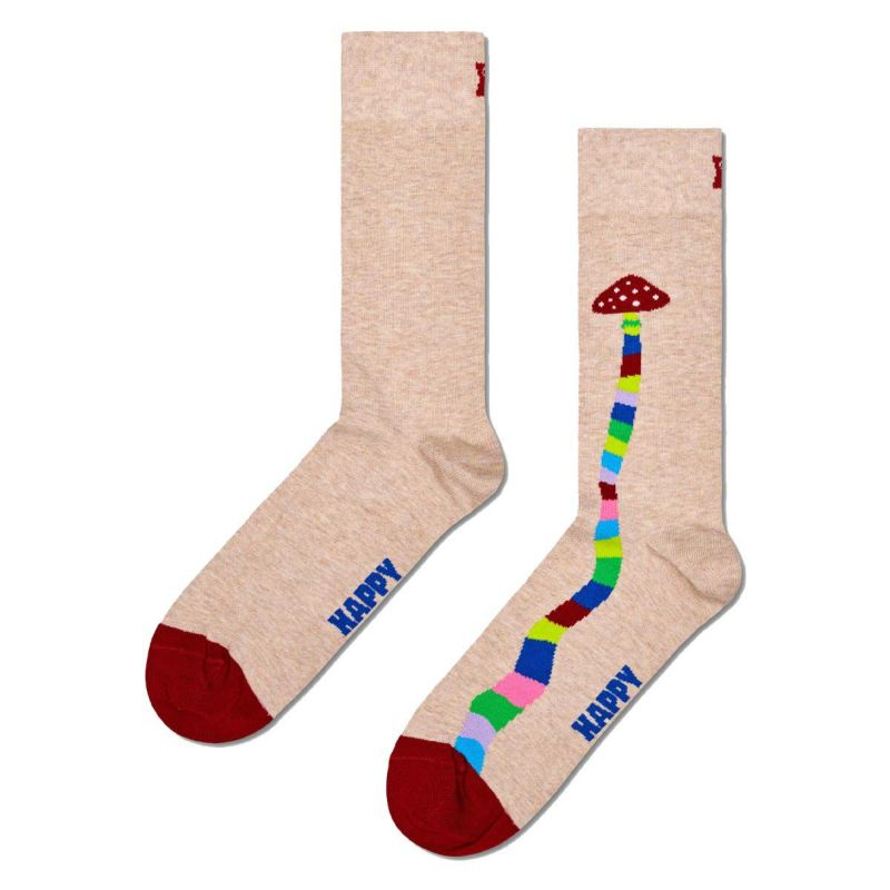 HappySocksハッピーソックスMushrooms（マッシュルーム）クルー丈ソックス靴下ユニセックスメンズ＆レディースプレゼント無料ラッピングギフト10231078