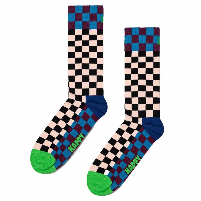 HappySocksハッピーソックスCheckerboard（チェッカーボード）クルー丈ソックス靴下ユニセックスメンズ＆レディースプレゼント無料ラッピングギフト10231095