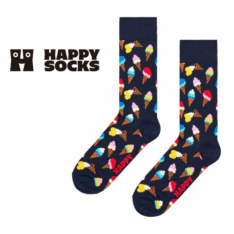 HappySocksハッピーソックスIceCream（アイスクリーム）クルー丈ソックス靴下ユニセックスメンズ＆レディースプレゼント無料ラッピングギフト10231147