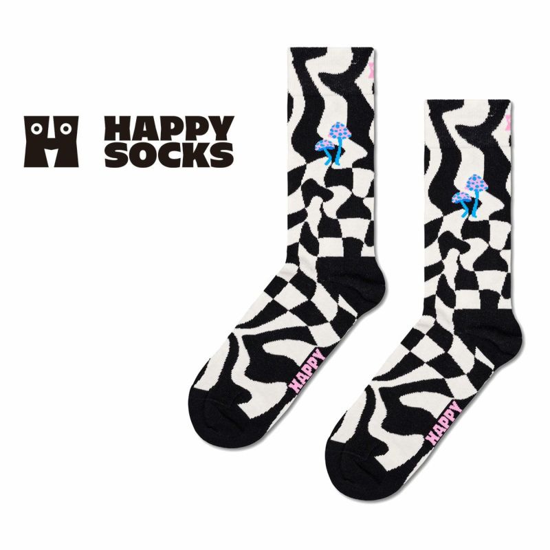 HappySocksハッピーソックスDistortedCheck（ディストゥーテッドチェック）クルー丈ソックス靴下ユニセックスメンズ＆レディースプレゼント無料ラッピングギフト10231159