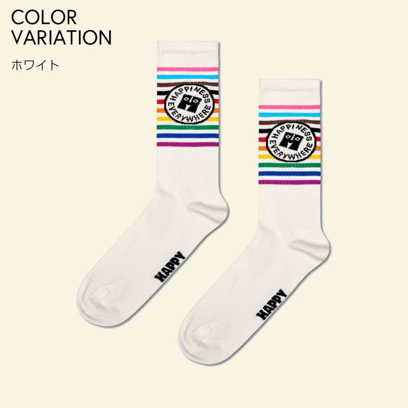 HappySocksハッピーソックスPrideHaPPinessEverywhere（プライドハピネスエブリウェア）クルー丈ソックス靴下ユニセックスメンズ＆レディースプレゼント無料ラッピングギフト10231166