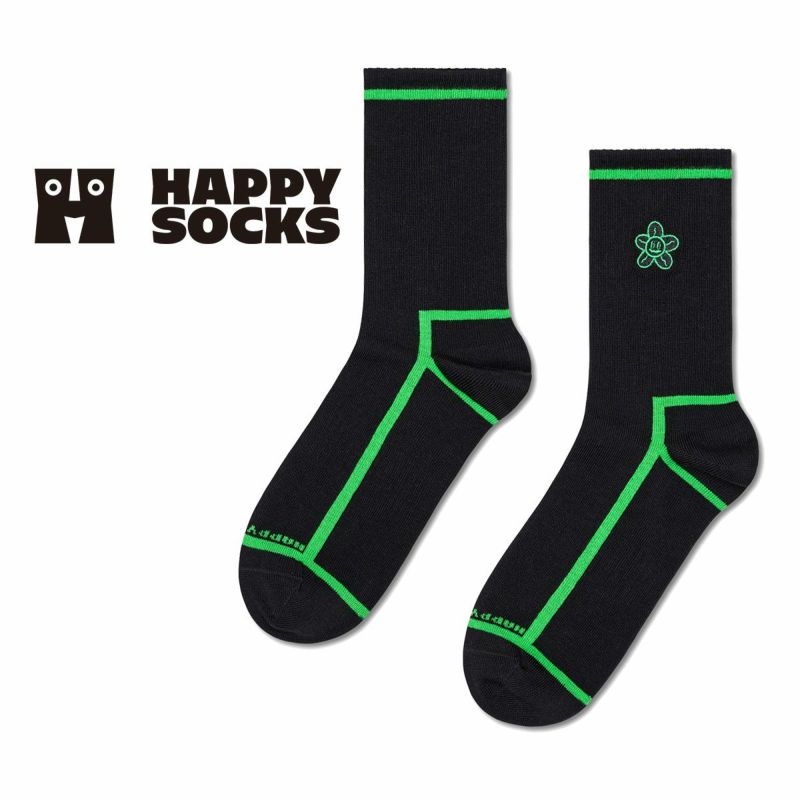 HappySocksハッピーソックスSquigglyFlower（スクイグリーフラワー）ハーフクルー丈ソックス靴下ユニセックスメンズ＆レディースプレゼント無料ラッピングギフト10231188