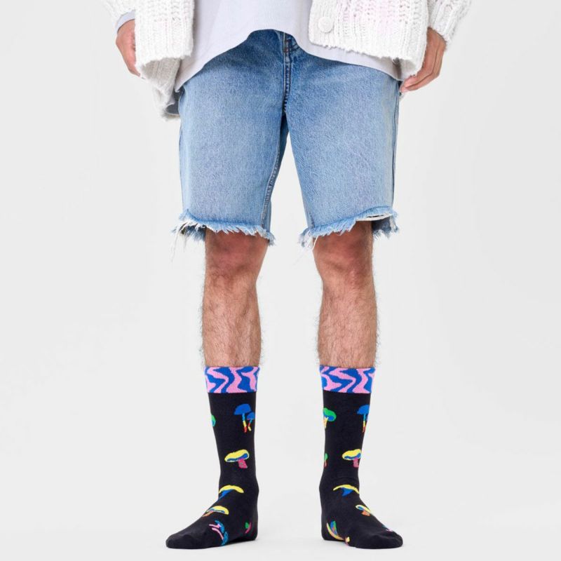 HappySocksハッピーソックスMushrooms（マッシュルーム）クルー丈ソックス靴下ユニセックスメンズ＆レディースプレゼント無料ラッピングギフト10231077