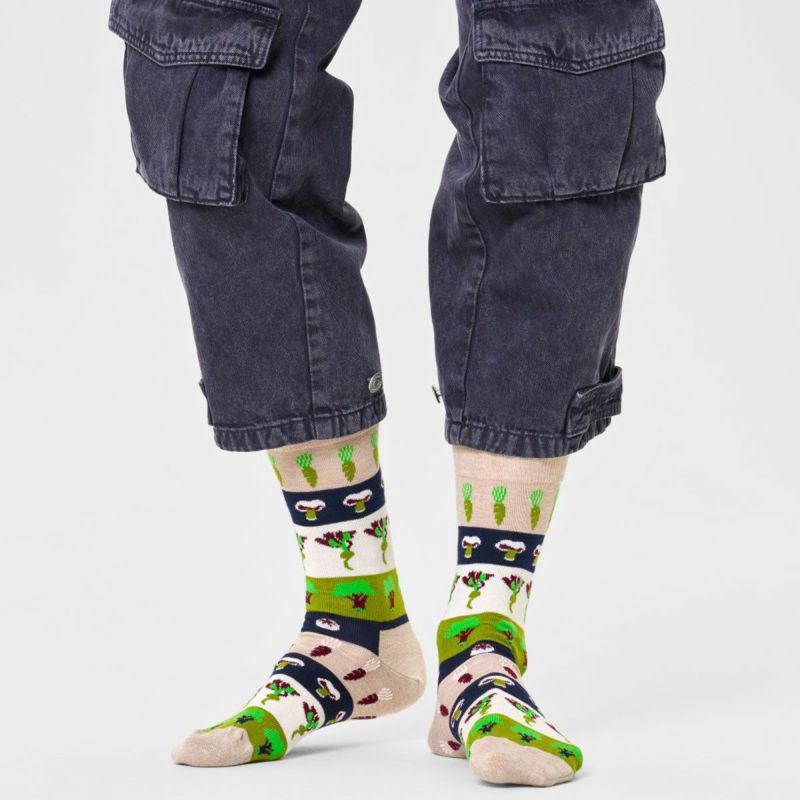 HappySocksハッピーソックスVeggieStripe（ベジ―ストライプ）クルー丈ソックス靴下ユニセックスメンズ＆レディースプレゼント無料ラッピングギフト10231112