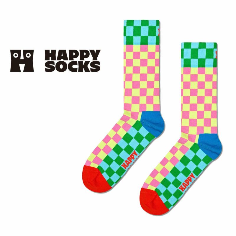 HappySocksハッピーソックスCheckerboard（チェッカーボード）クルー丈ソックス靴下ユニセックスメンズ＆レディースプレゼント無料ラッピングギフト10231094