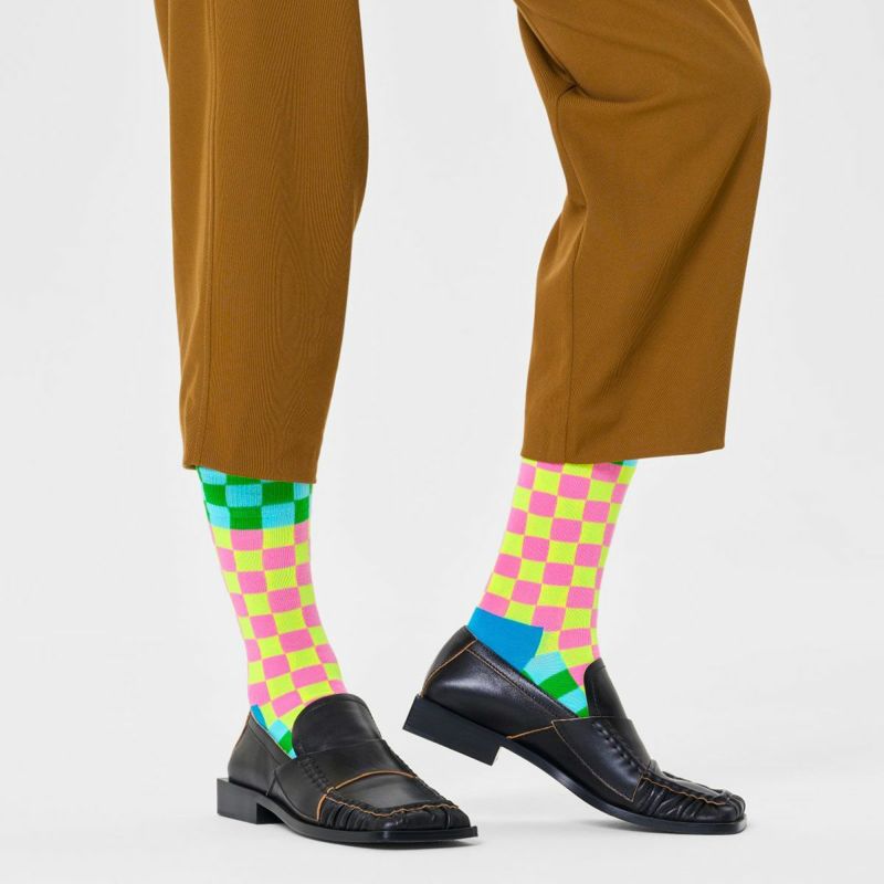 HappySocksハッピーソックスCheckerboard（チェッカーボード）クルー丈ソックス靴下ユニセックスメンズ＆レディースプレゼント無料ラッピングギフト10231094