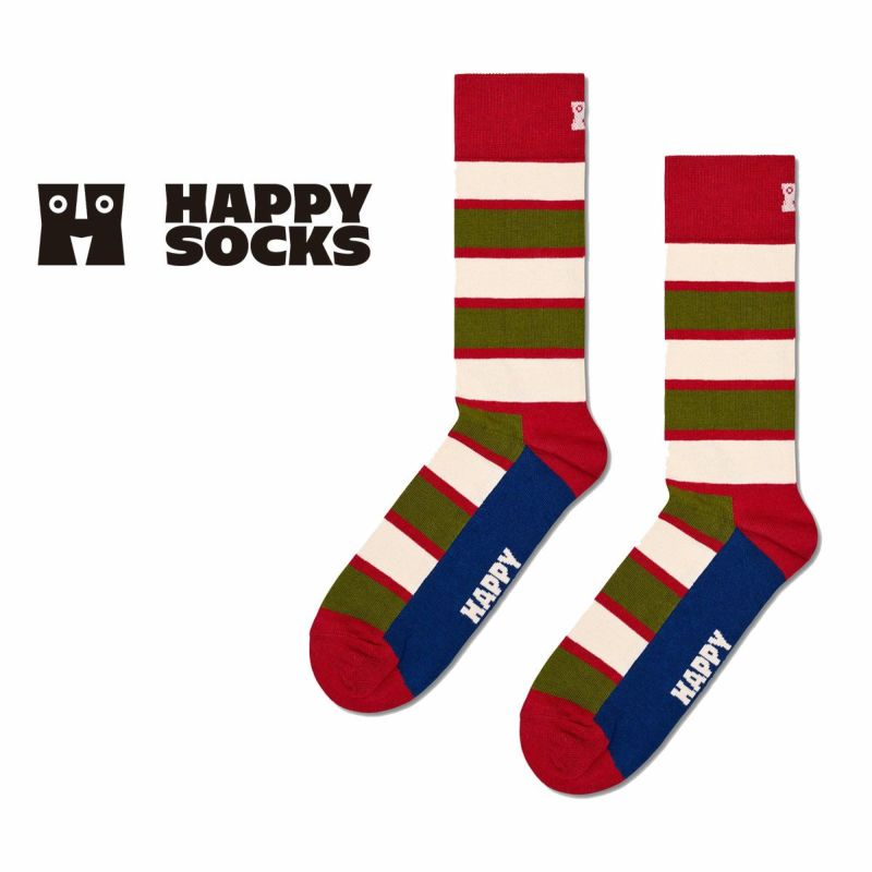 Happy Socks ハッピーソックス Stripe (ストライプ)クルー丈 ソックス