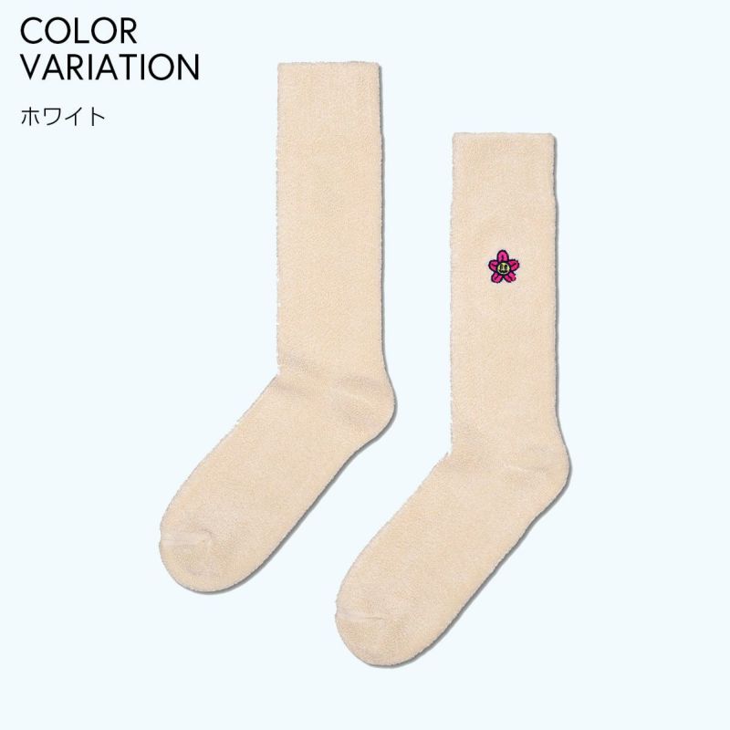 HappySocksハッピーソックスEmbroideredFlower（エンブロイデッドフラワー）クルー丈ソックス靴下ユニセックスメンズ＆レディースプレゼント無料ラッピングギフト10231185