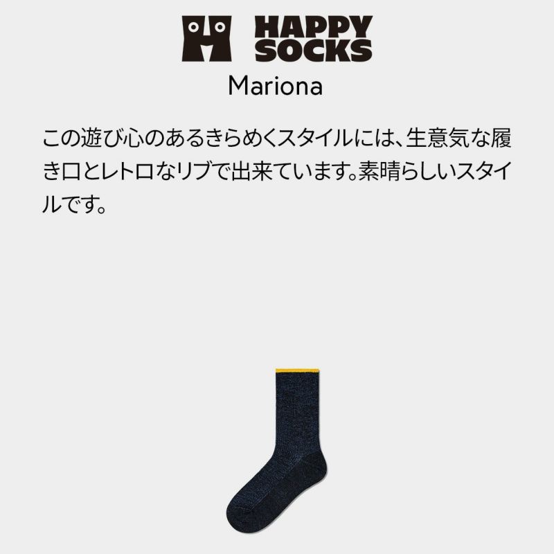 HappySocksハッピーソックスMariona（マリオナ）HYSTERIAヒステリアクルー丈ソックス靴下ユニセックスレディース10236016