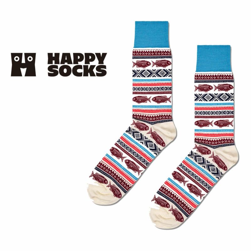 Happy Socks ハッピーソックス Fish Jacquard (フィッシュ ジャガード