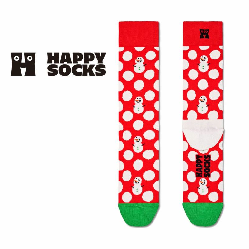 HappySocksハッピーソックスBigDotSnowman（ビッグドットスノーマン）クルー丈ソックス靴下ユニセックスメンズ＆レディースプレゼント無料ラッピングギフト10231056