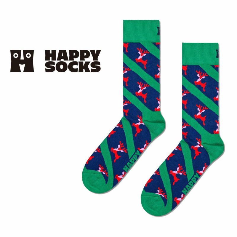 HappySocksハッピーソックスReindeer（レインディア）クルー丈ソックス靴下ユニセックスメンズ＆レディースプレゼント無料ラッピングギフト10231153