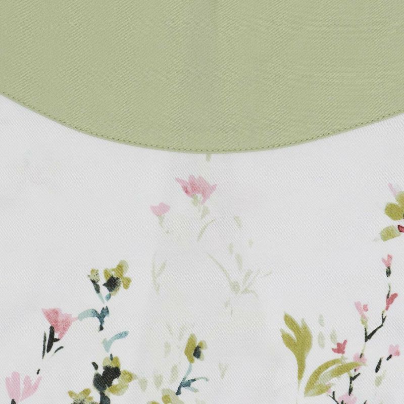 LAURAASHLEYローラアシュレイ形態安定加工ポイントンフィールズ柄綿混TCツイル後結び背付きエプロンレディース70283024