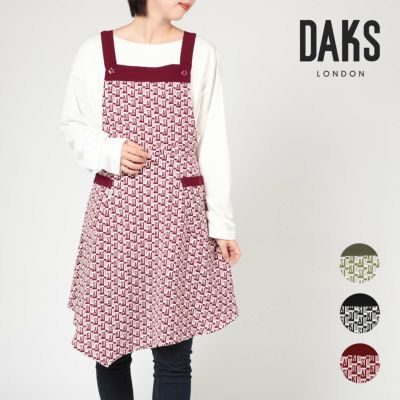 DAKSダックスGeomonogram柄ポリエステル100％後結びロングエプロンレディースギフトラッピング70093044