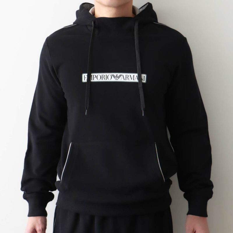 EMPORIOARMANIエンポリオアルマーニBRUSHEDTERRYPOHOODIEコットン100%長袖フーディースウェットパーカーメンズ男性EUサイズプレゼント無料ラッピングギフト54085732公式ショップ正規ライセンス商品