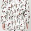 DAKSダックス形態安定加工BritishWildflower綿100％サテンストライプ後結び割烹着かっぽう着カッポースモックエプロンレディース70093040