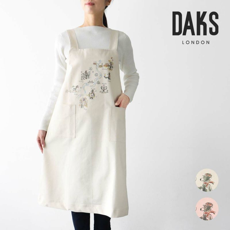 DAKS×YOCONAGAMIYACOLLABORATIONダックスジャンパースカート1Week柄綿100％キャンバスウォッシュワンマイルウェアワンピースレディース70093054