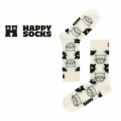 Happy Socks ハッピーソックス Cat (キャット)26-29.5cm クルー丈