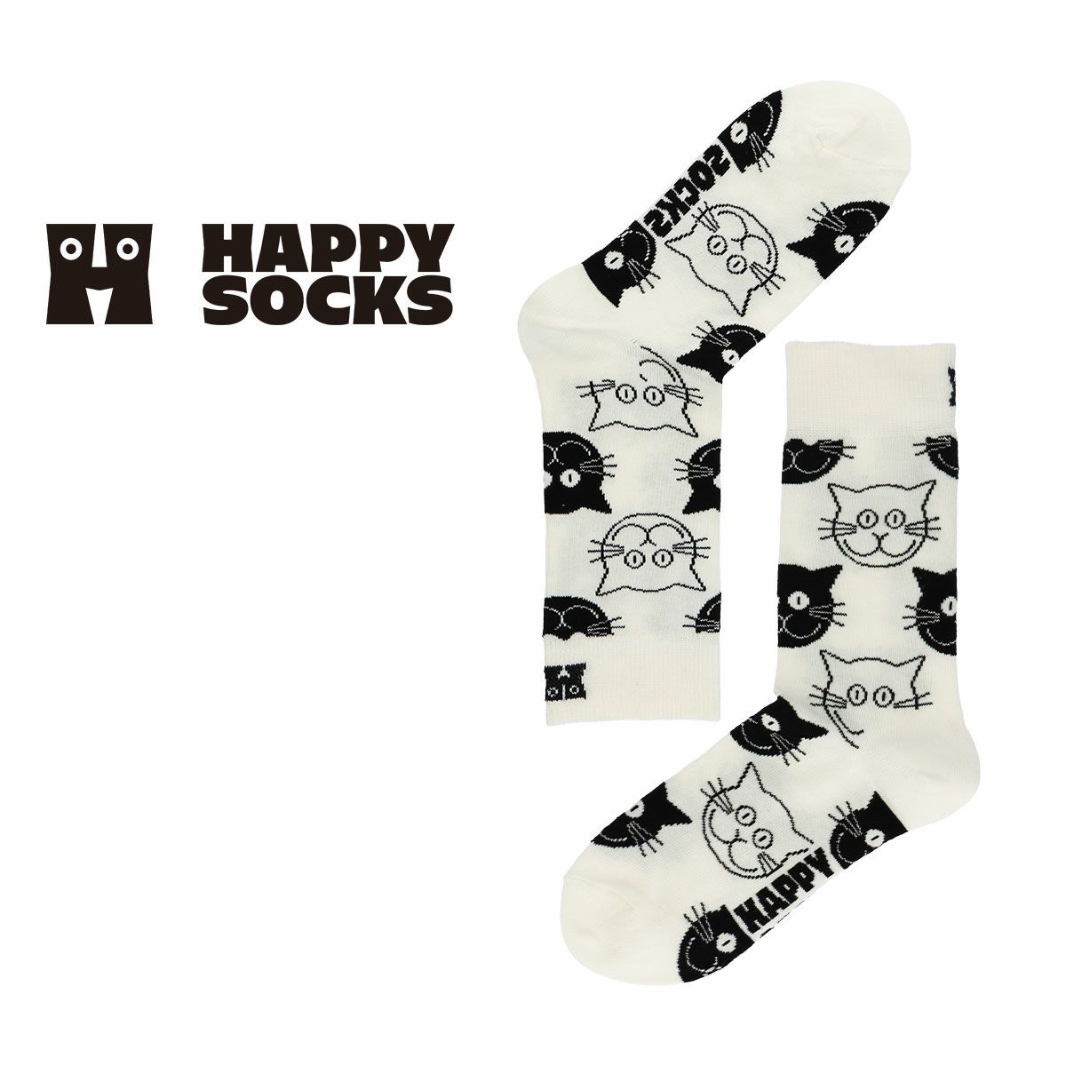 Happy Socks ハッピーソックス Cat (キャット)26-29.5cm クルー丈 ...