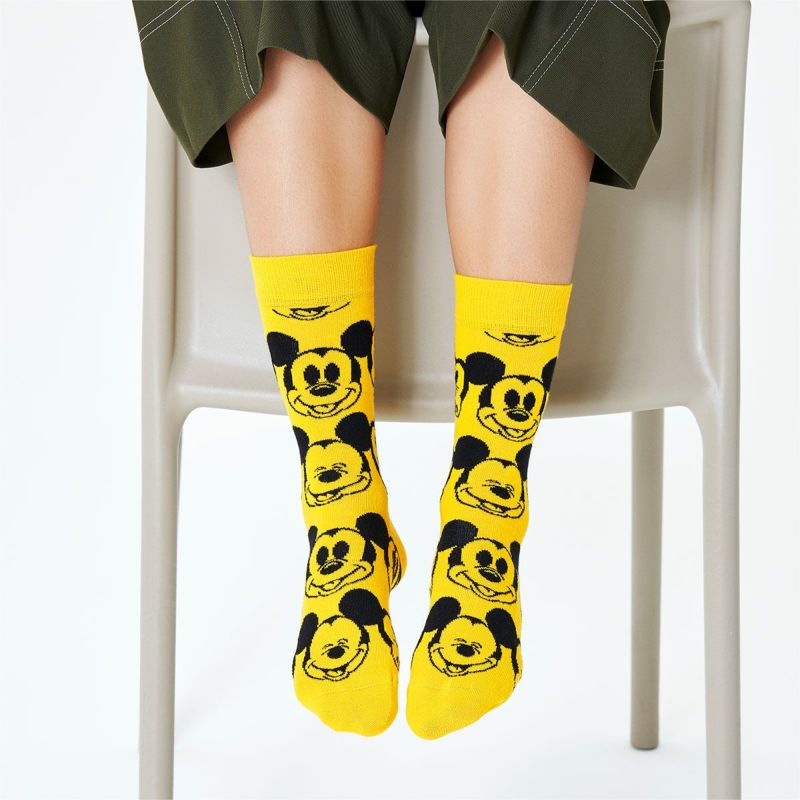 ハッピーソックス【Limited】HappySocks×Disney(ディズニー)FACEIT,MICKEY（フェイスイットミッキー）クルー丈ソックス靴下レディース女性婦人【プレゼント贈答ギフト】11417031