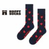 HappySocksハッピーソックスHeartSockBlack（ハートネイビー）クルー丈綿混ソックス靴下紳士メンズ＆レディース男性メンズプレゼント無料ラッピング贈答ギフト10240078