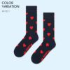 HappySocksハッピーソックスHeartSockBlack（ハートネイビー）クルー丈綿混ソックス靴下紳士メンズ＆レディース男性メンズプレゼント無料ラッピング贈答ギフト10240078