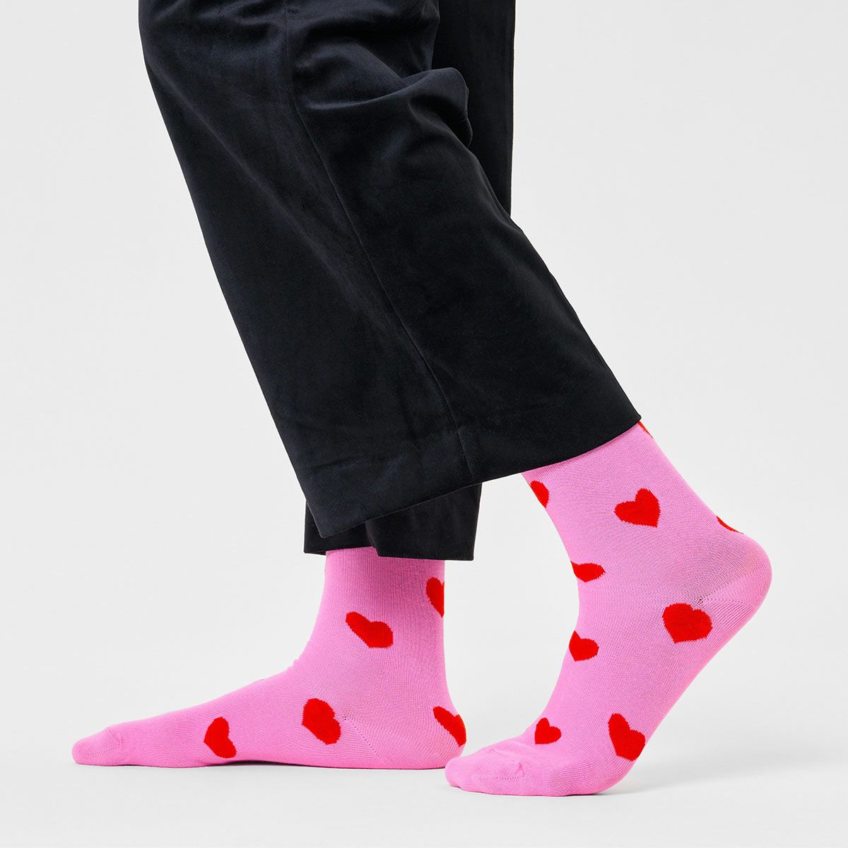 HappySocksハッピーソックスHeartSockBlack（ハートネイビー）クルー丈綿混ソックス靴下紳士メンズ＆レディース男性メンズプレゼント無料ラッピング贈答ギフト10240078