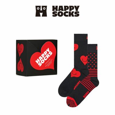 Happy Socks ハッピーソックス 2-PACK Heart You CREW(ハートユー)2足
