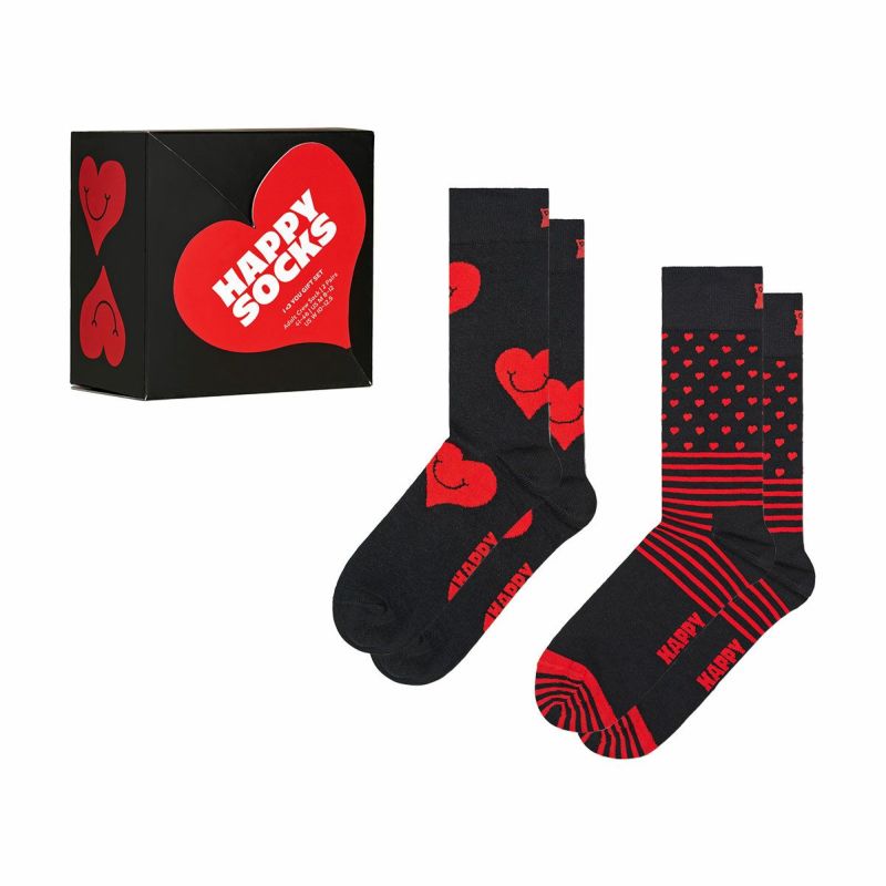 Happy Socks ハッピーソックス 2-PACK Heart You CREW(ハートユー)2足