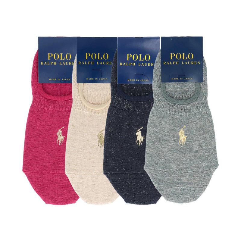 POLO RALPH LAUREN 日本製 綿混 深履きタイプ かかと滑り止め付き ラメモダール フットカバー カバーソックス レディース  03207942 | 靴下 ソックス 通販のナイガイ公式オンラインショップ