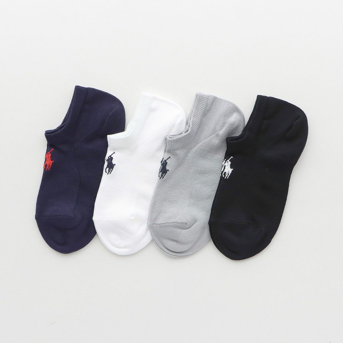 POLO RALPH LAUREN 綿混 深履き フットカバー 滑り止め付き