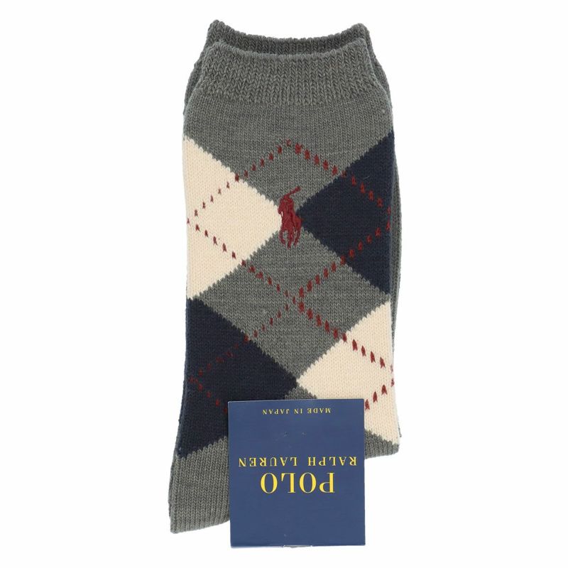 POLO RALPH LAUREN 日本製 毛混 アーガイル柄 クルー丈 ソックス