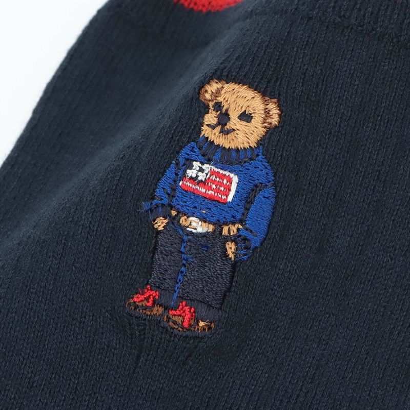 POLO RALPH LAUREN オーガニックコットン混 べア刺繍 ポロベアリブ