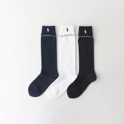 POLO RALPH LAUREN キッズ ハイソックス 折り返しピコットミシン フリル 04813773
