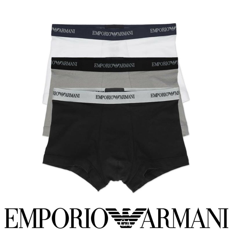 【3枚セット】EMPORIOARMANIエンポリオアルマーニストレッチコットン3PACKTRUNK3Pパックコットンボクサーパンツメンズ男性下着EUサイズプレゼント無料ラッピングギフト54007178公式ショップ正規ライセンス商品