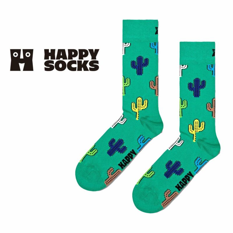 HappySocksハッピーソックスCactus(カクタスサボテン)クルー丈ソックス靴下ユニセックスメンズ＆レディスプレゼント無料ラッピングギフト10240005