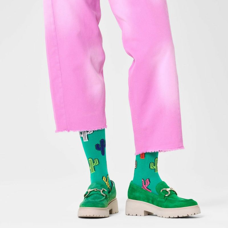 HappySocksハッピーソックスCactus(カクタスサボテン)クルー丈ソックス靴下ユニセックスメンズ＆レディスプレゼント無料ラッピングギフト10240005
