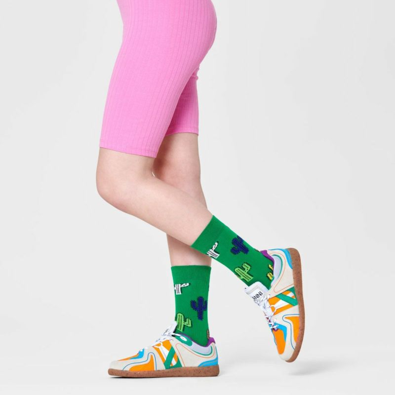 HappySocksハッピーソックスCactus(カクタスサボテン)クルー丈ソックス靴下ユニセックスメンズ＆レディスプレゼント無料ラッピングギフト10240005