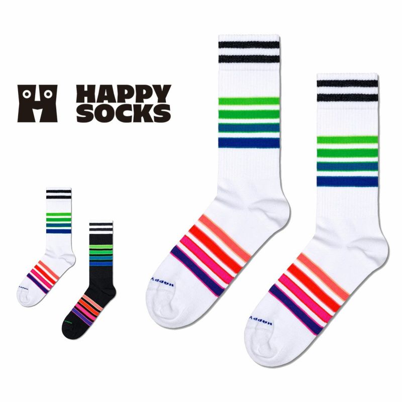 HappySocksハッピーソックスメンズ＆レディースプレゼント無料ラッピングギフトStreetStripeSneakerSockストリートストライプクルー丈スポーツソックス靴下10240041