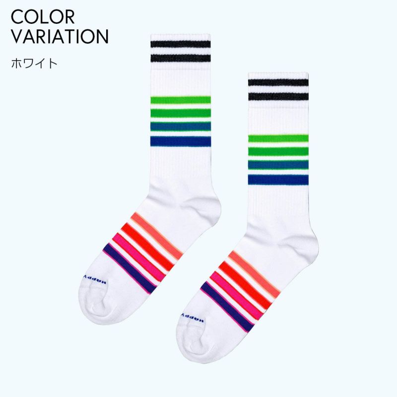 HappySocksハッピーソックスメンズ＆レディースプレゼント無料ラッピングギフトStreetStripeSneakerSockストリートストライプクルー丈スポーツソックス靴下10240041