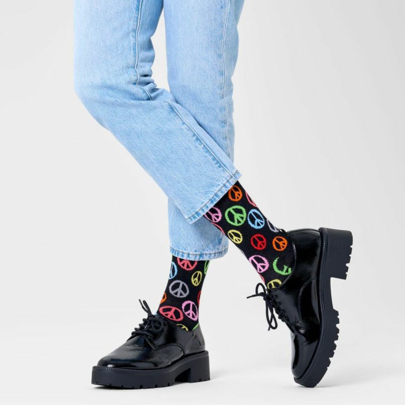 HappySocksハッピーソックスPeace(ピース)クルー丈ソックス靴下ユニセックスメンズ＆レディースプレゼント無料ラッピングギフト靴下10240062