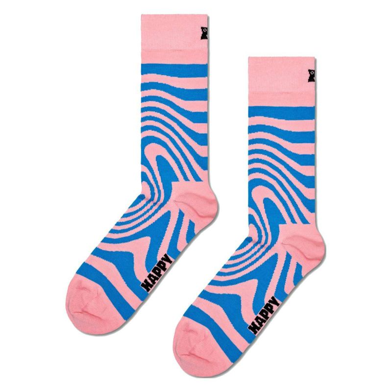 HappySocksハッピーソックスメンズ＆レディースプレゼント無料ラッピングギフトDizzySockディジー（目が回る）ピンククルー丈ソックス靴下10240066