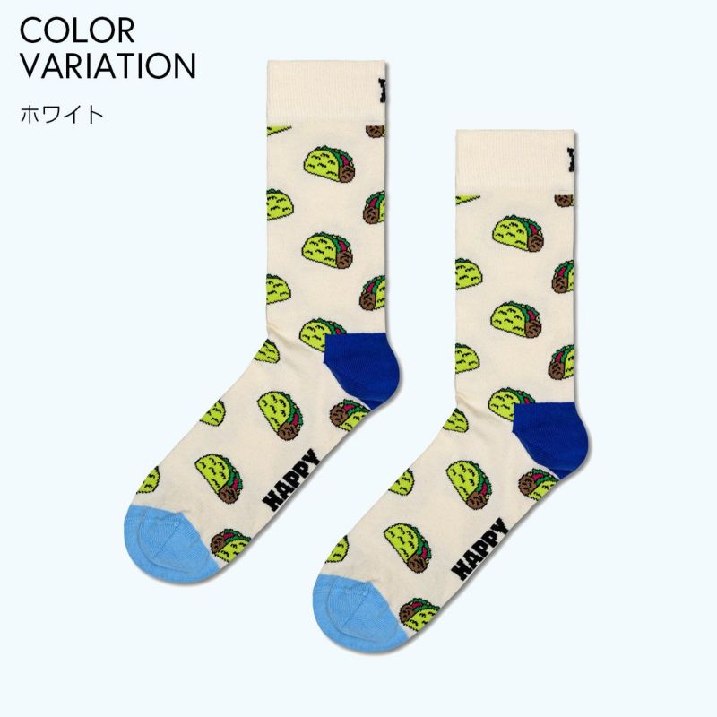 HappySocksハッピーソックスメンズ＆レディースプレゼント無料ラッピングギフトTacoSockタコス柄クルー丈ソックス靴下10240075