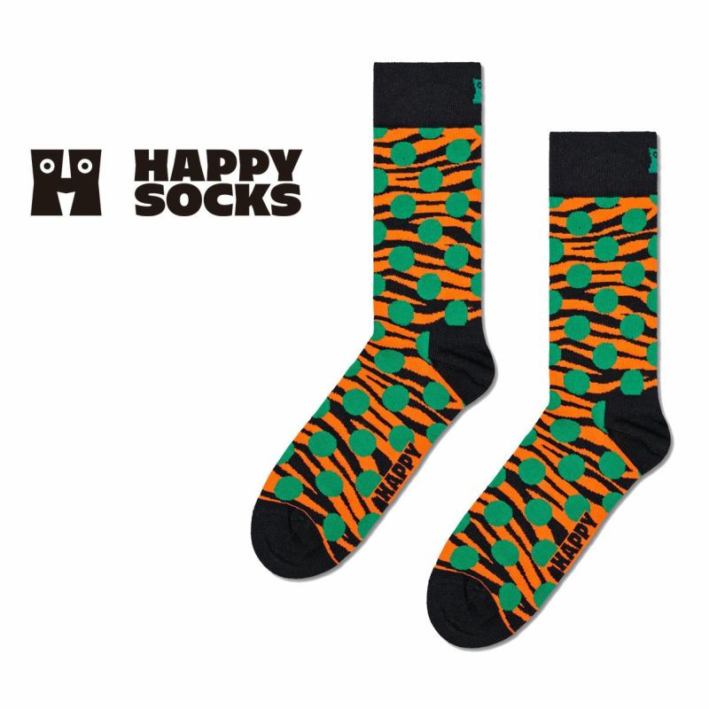 Happy Socks ハッピーソックス Tiger Dot タイガードット オレンジ クルー丈 ソックス 靴下 ユニセックス メンズ ＆  レディス プレゼント 無料ラッピング ギフト 10240089 靴下 ソックス 通販のナイガイ公式オンラインショップ