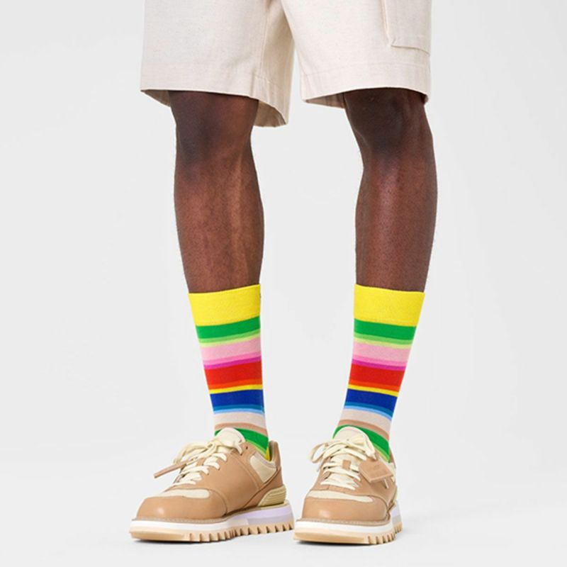 HappySocksハッピーソックスメンズ＆レディースプレゼント無料ラッピングギフトGradientStripeSockグラデーションストライプ柄クルー丈ソックス靴下10240093