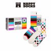 【3足セット】HappySocksハッピーソックスメンズ＆レディースプレゼント無料ラッピングギフト3-PackPrideSocksGiftSetプライドクルー丈ソックス靴下3足ギフトBOX10243001