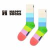 HappySocksハッピーソックスメンズ＆レディースプレゼント無料ラッピングギフトChunkyStripeSockビックストライプ柄ホワイトクルー丈ソックス靴下10240103