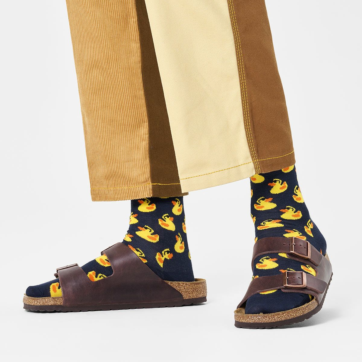 HappySocksハッピーソックスメンズ＆レディースプレゼント無料ラッピングギフトRubberDuckSockラバーダック柄ブルークルー丈ソックス靴下10240134